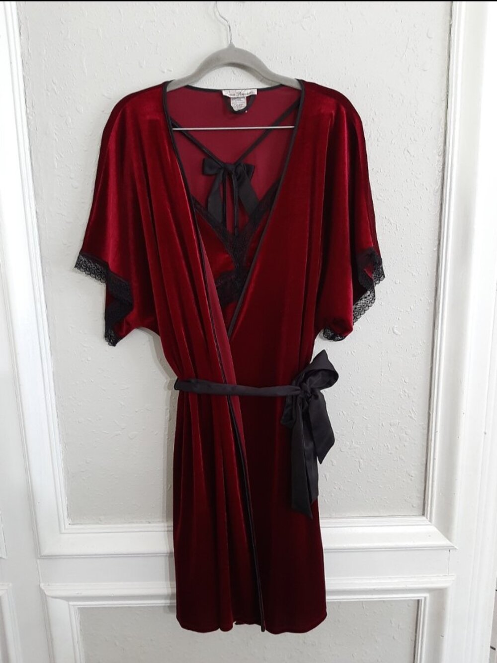 Vintage 90s Linea Donatella lingerie set velvet vampy goth whimsy robe and gown